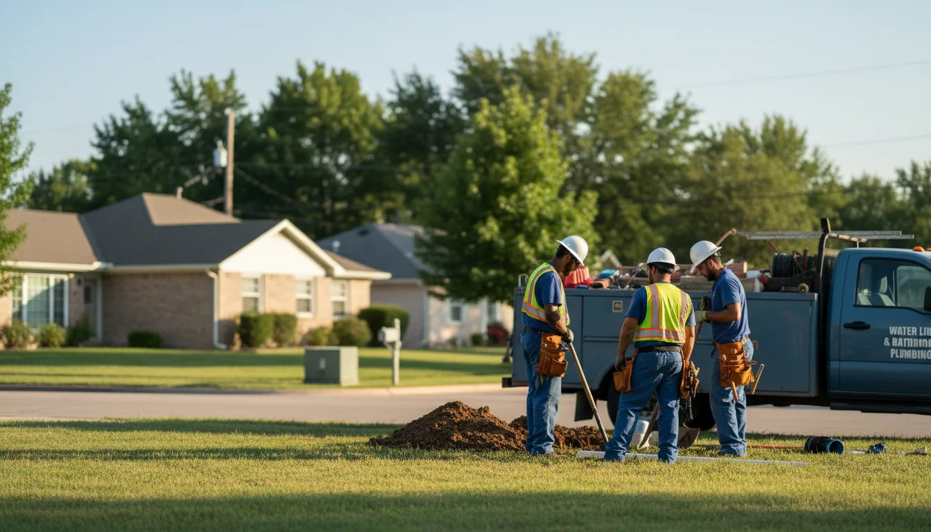 Residential water line and bathroom plumbing service in Bulan, KY